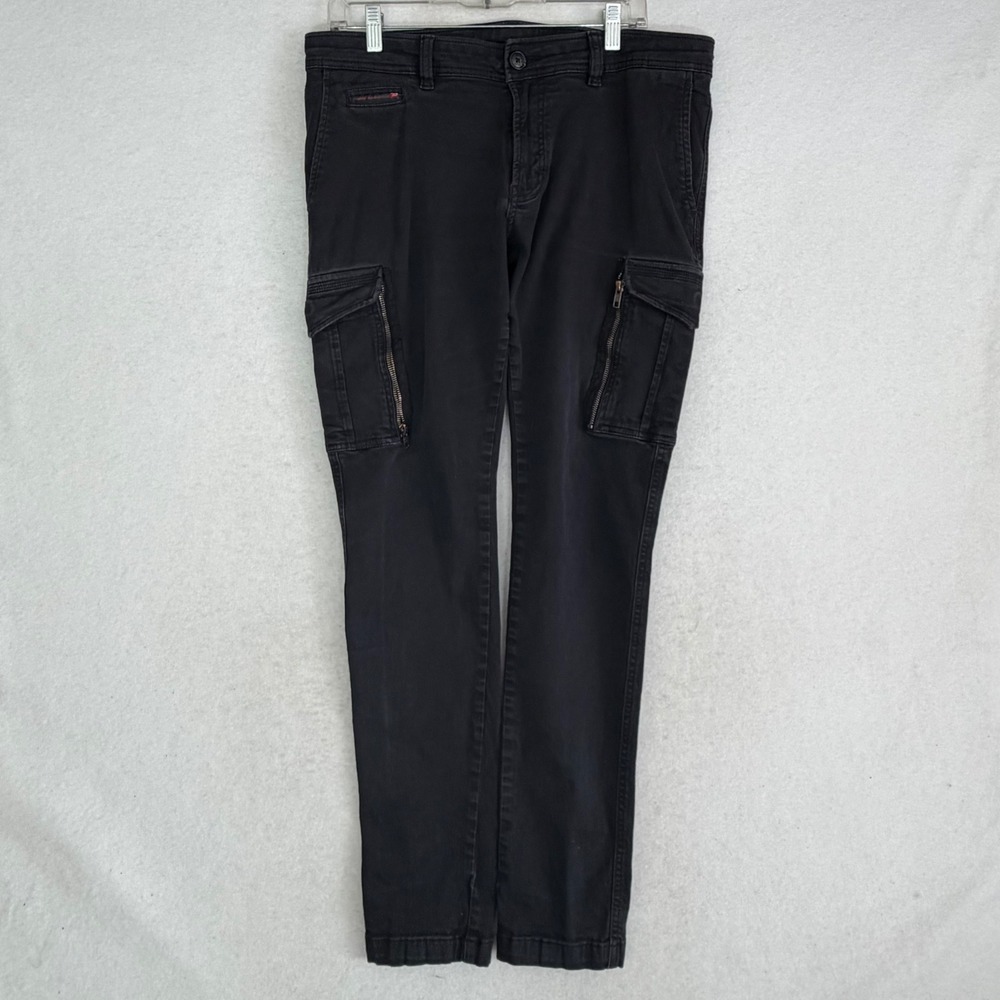 Vintage Y2K Diesel Cargo Pants Black W32 L32 Stretch 00E8M2 Archive Gorpcore